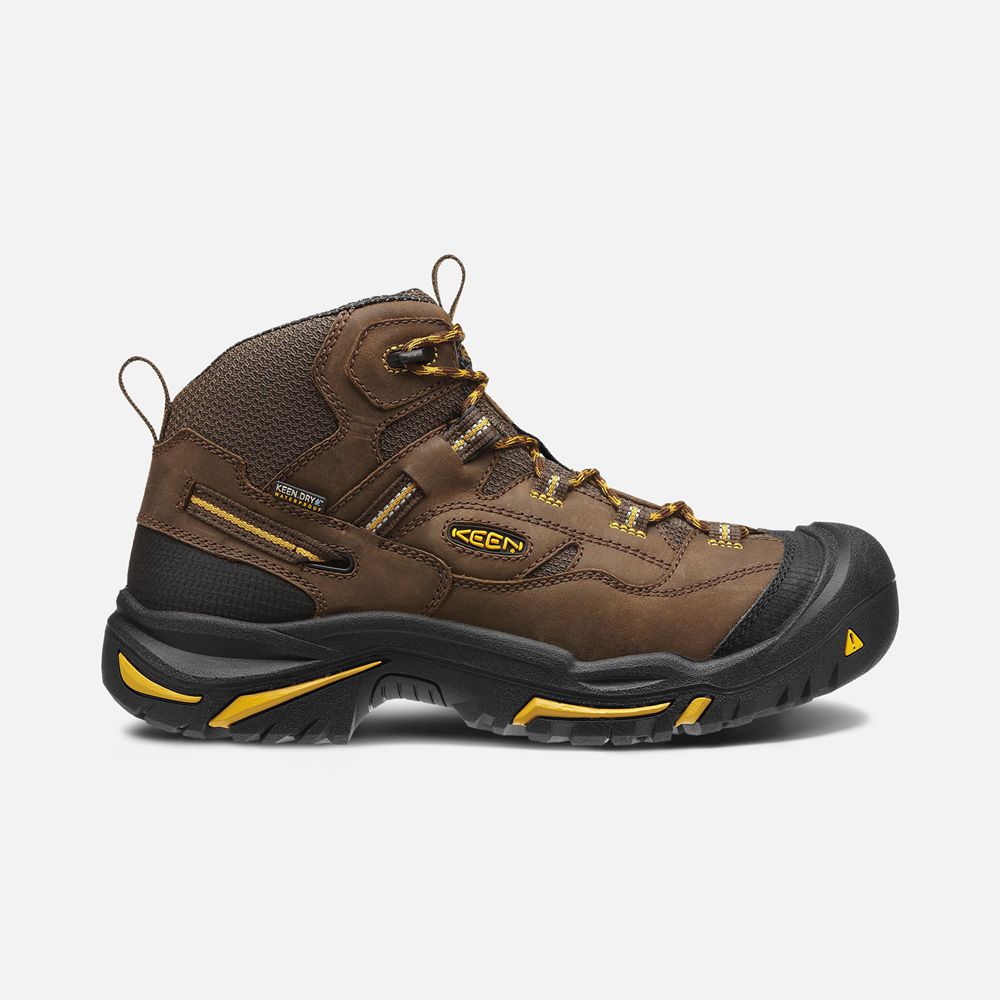 Cizme Keen Romania Barbati Maro Braddock Waterproof Mid (Steel Toe) 1293-YNMED